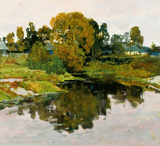 Начало-осени.Река-Снежка-50х55,2008